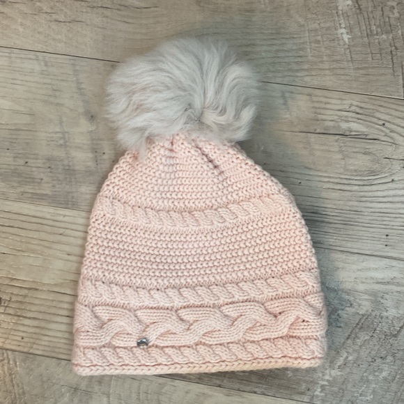 UGG Pom Slouchie Beanie “Pearl Cashmere” Light Pink Color - Picture 1 of 7